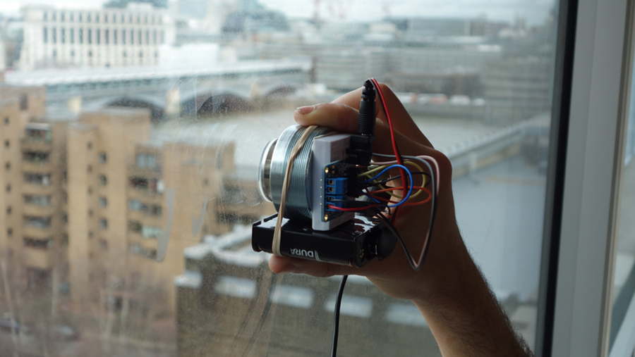 Participative surface speaker activating window to sound foghorns from America. 08-03-17 Participative surface speaker activating window to sound foghorns from America. 08-03-17